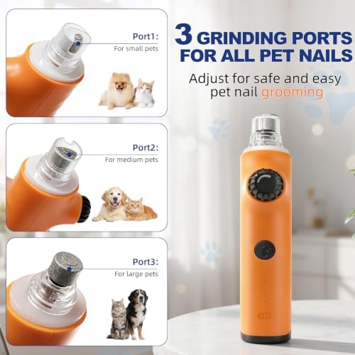 Pet Nail Grinder, Super Quiet Stepless Speed Electric Dog Nail Trimmer - Image 6