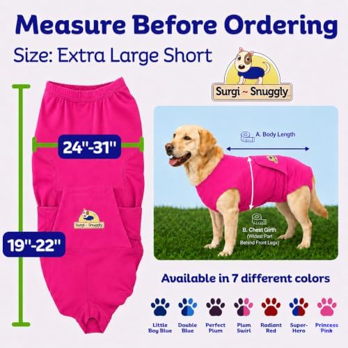Surgi Snuggly Dog Surgery Recovery Suit, Cone Alternative, Spay/Neuter XLS - Image 6