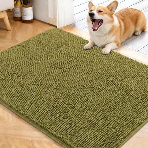 OLANLY Dog Door Mat for Muddy Paws 40x32, Super Absorbent Chenille Mud Mat by OLANLY