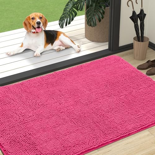 OLANLY Dog Door Mat for Muddy Paws 47x32, Super Absorbent Chenille Mud Mat by OLANLY