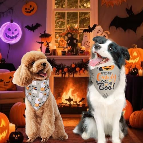 Halloween Dog Bandanas Large 3PCS, 6 Pattern Fall Scarf for Boy Girl - Image 6