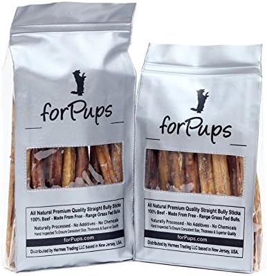 Standard Thickness Bully Sticks (8 inch, 25-Pack) - All Natural, Grass-Fed, Non-GMO 100% Beef Pizzle Dog Chews, Fully Digestible, Dental Treats for Puppies, Medium & Small Dogs (8"-25pk) - Image 5