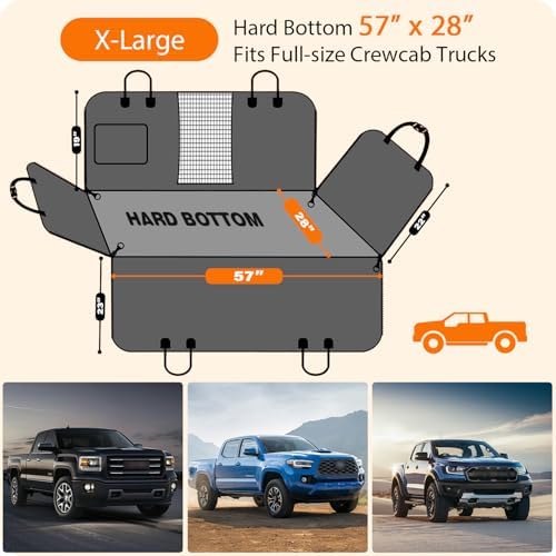 URPOWER PU Leather Hard Bottom Dog Seat Cover for Full-Size Crew Cab Trucks - Image 5