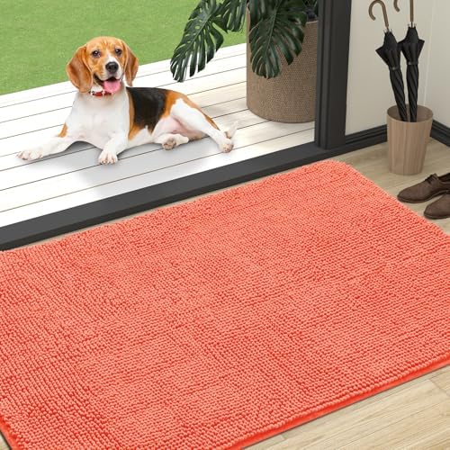 OLANLY Dog Door Mat for Muddy Paws 47x32, Super Absorbent Chenille Mud Mat by OLANLY