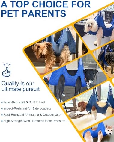 Adjustable Foldable Dog Grooming Arm with Clamp, 26–40 in Height, Safety Hammock & No-Sit Holders, Grooming Restraint for Small & Medium Dogs - Image 5