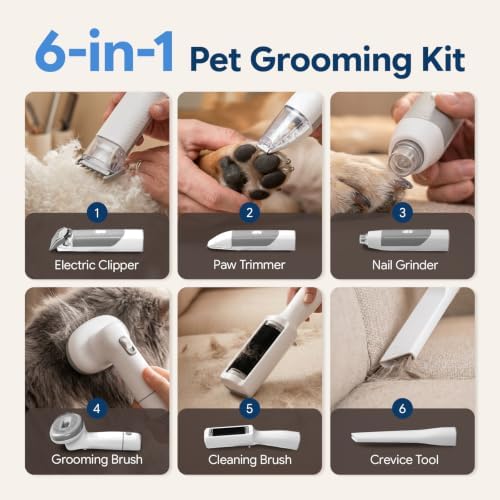 Dog Grooming Vacuum, 6-in-1 Pet Grooming Kit with Nail Grinder - Image 3