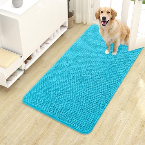 OLANLY Dog Door Mat for Muddy Paws 40x24, Super Absorbent Chenille Mud Mat by OLANLY