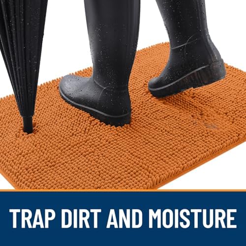 OLANLY Dog Door Mat for Muddy Paws 34x21, Super Absorbent Chenille Mud Mat - Image 2