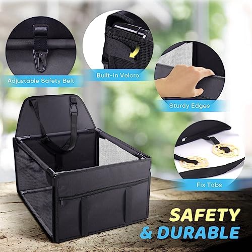 GENORTH Small Dog Car Seats for Small Dogs,Portable Puppy/Pet Car Booster Seat with Clip-On Leash and Mesh Window for Small Pet Up to 11 lbs - Image 4