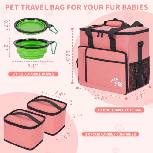 TORIBIO Large Dog Travel Bag for Supplies with Food Bowl - Image 6