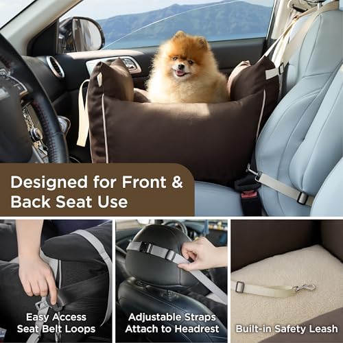 Lesure Dog Car Seat for Small Dogs,Booster Car Bed for Puppy Under 25lbs - Image 2