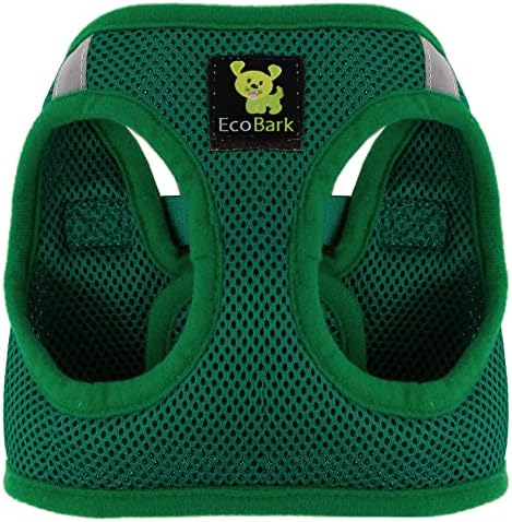EcoBark Luxury Step in Mesh Dog Harness for Small Dogs, Forest Green by EcoBark