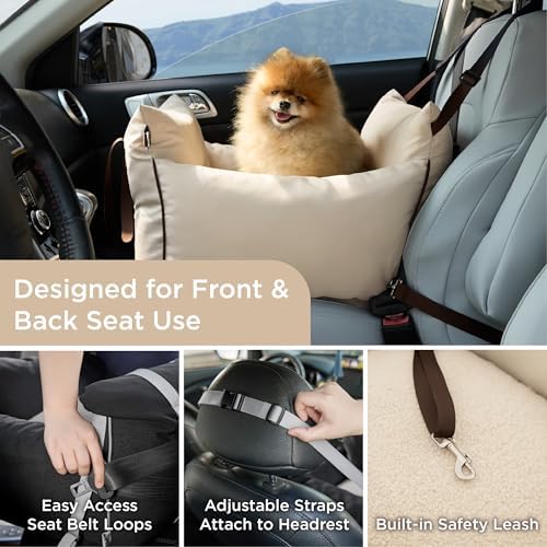 Lesure Dog Car Seat for Small Dogs,Booster Car Bed for Puppy Under 25lbs - Image 2