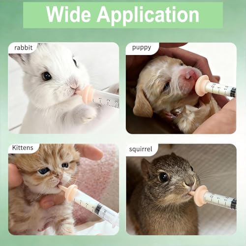 Pet Nursing Kit – Kitten Bottle Feeding Set with Nipples, Syringes, and Formula Dispenser for Newborn Puppies, Kittens, Baby Squirrels, and Other Small Animals - Image 5