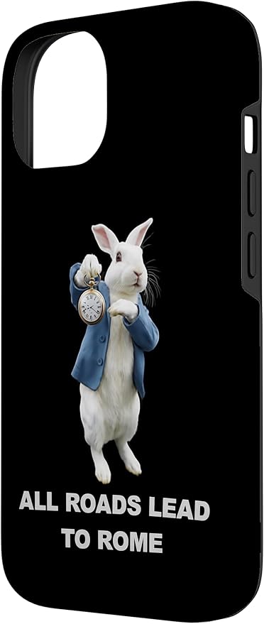Funny AI Rabbit Meme Tshirt - All Roads Lead to Rome Humor Case for iPhone 14 - Image 2