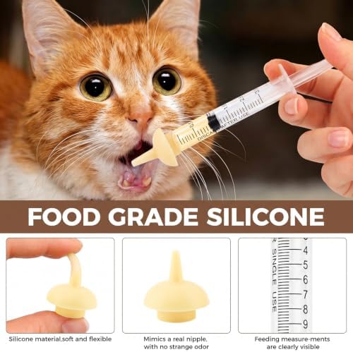 Pet Nursing Kit for Newborn Kittens & Puppies - Bottle Feeding Set with Silicone Nipples, Syringes, Medicine Feeder & Formula Dispenser - Milk Feeder for Baby Squirrels, Rabbits & Small Animals - Image 4