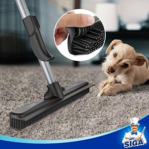 MR.SIGA Pet Hair Removal Rubber Broom with Built in Squeegee - Image 4