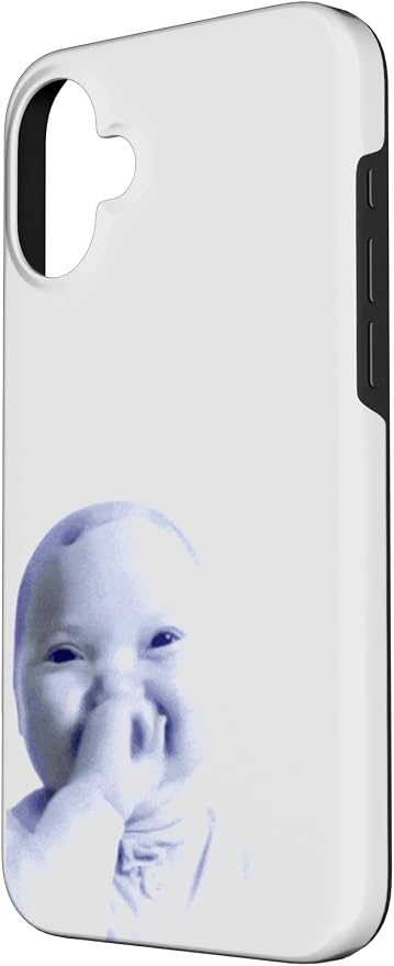 AI Baby Holding Laugh Meme Case for iPhone 16 Plus - Image 2