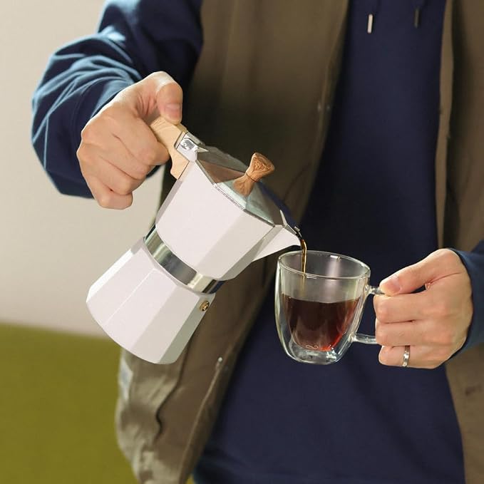 wedrink Stovetop Espresso Maker Aluminum Moka Pot 6 Cups Cuban Coffee Maker Stovetop Coffee Maker Moka Italian Espresso - Image 5