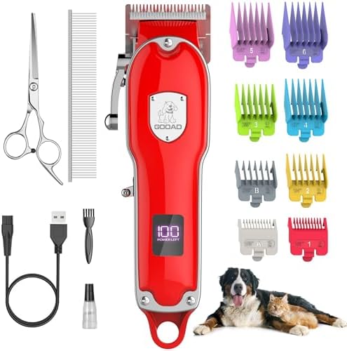 Dog Rechargeable Cordless Clippers for Grooming for Heavy Thick Hair&Coats by Gooad