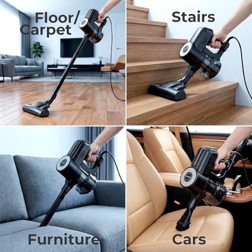 Roomie Tec Corded Stick Vacuum Cleaner for Home, 450W High Suction Power - Image 3