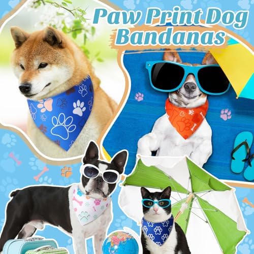 Weewooday 50 Pcs Paw Dog Bandanas Bulk, 31.5 x 21.7 x21.7 Inch - Image 6