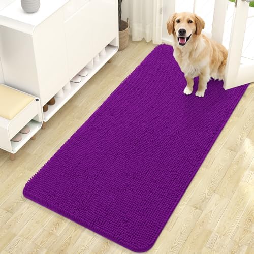 OLANLY Dog Door Mat for Muddy Paws 47x24, Super Absorbent Chenille Mud Mat by OLANLY