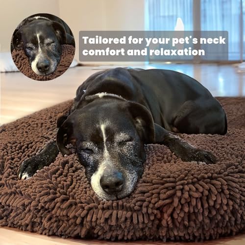 Muddy Mat® Cloud K-9 Bed for Dogs & Cats, Soft & Relaxing Donut Dog Bed, Chenille Material, Removable Cover, Washable & Dryer Safe–Brown Small(25'x25') - Image 5