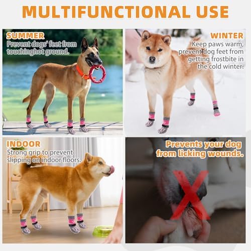 KOOLTAIL Dog Socks for Hot/Cold Pavement to Prevent Licking Paws for Hardwood Floors,Anti Slip,Pet Boots&Paw Protector with Grippers,Puppy Shoes Booties for Small Medium Large Senior Dogs - Image 5