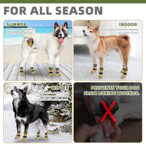 KOOLTAIL Dog Socks for Hot/Cold Pavement to Prevent Licking Paws for Small Medium Large Senior Dogs,Dog Boots&Paw Protector for Hardwood Floors Anti Slip,Traction Control No Twist Grip Booties SM - Image 6