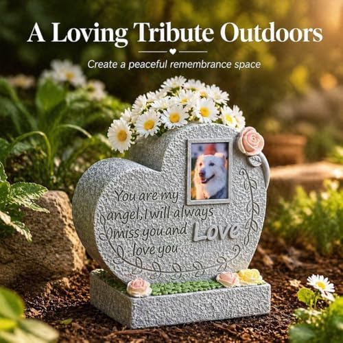Pet Memorial Stone for Loss of Dog or Cat-Resin Dog Memorial Gifts with Flower Language Design-Heartfelt Pet Loss Sympathy Gift-Dog Passing Away Remembrance Keepsake - Image 6