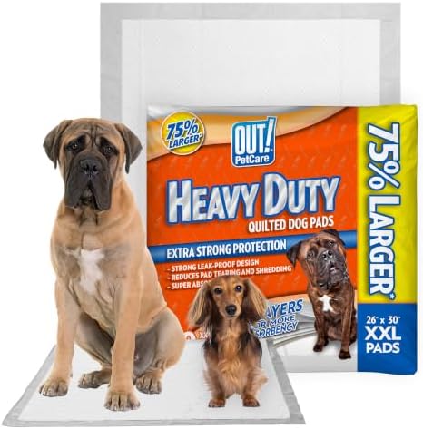 OUT! PetCare XXL Puppy Pads, Heavy Duty Pee Pads for Dogs, 26x30, 30 Count by OUT