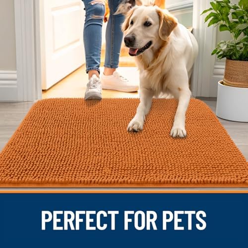 OLANLY Dog Door Mat for Muddy Paws 30x17, Super Absorbent Chenille Mud Mat - Image 6