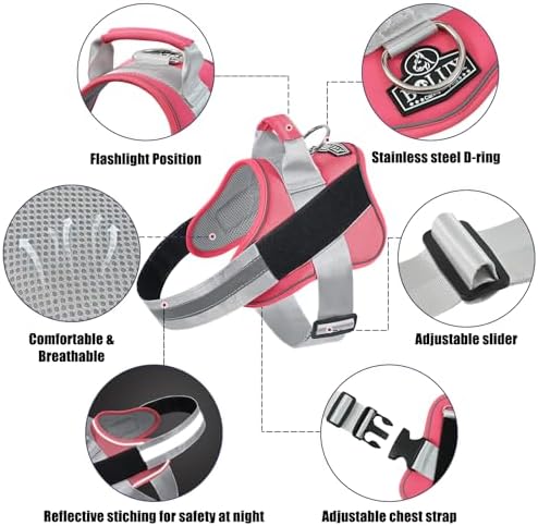 Bolux Dog Harness, No-Pull Reflective Dog Vest, Breathable Adjustable Pet Harness with Handle for Outdoor Walking - No More Pulling, Tugging or Choking - Image 2