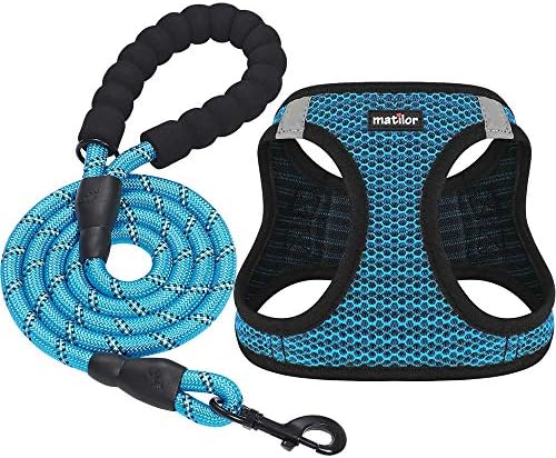Dog Harness Step-in Breathable Puppy Cat Vest, Large, Blue by matilor