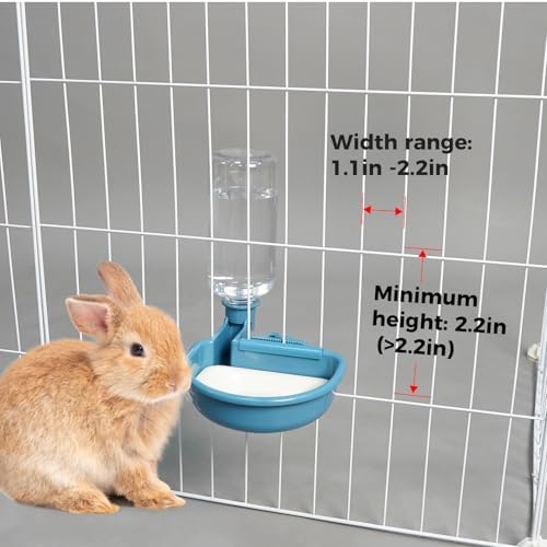 VANNON Gravity Pet Water Bowl, 16oz Anti-Splash Crate Dispenser, Blue - Image 3
