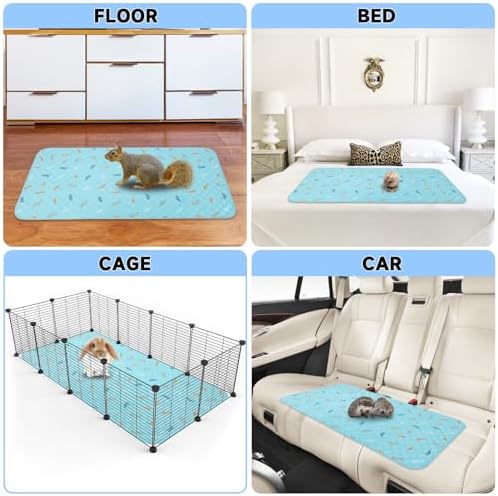 Sunheir Washable Pee Pads for Dogs Extra Large 36" x 48" 2-Pack Reusable Puppy Pads Pet Training Pads, Whelping Pad, Non-Slip Protects Against Urine Leakage (Leaves - Sky Blue, 36x48) - Image 5