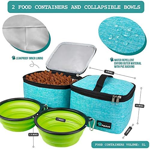 PetAmi Dog Travel Bag Organizer, Pet Supplies Diaper Tote, Teal Blue Large - Image 3