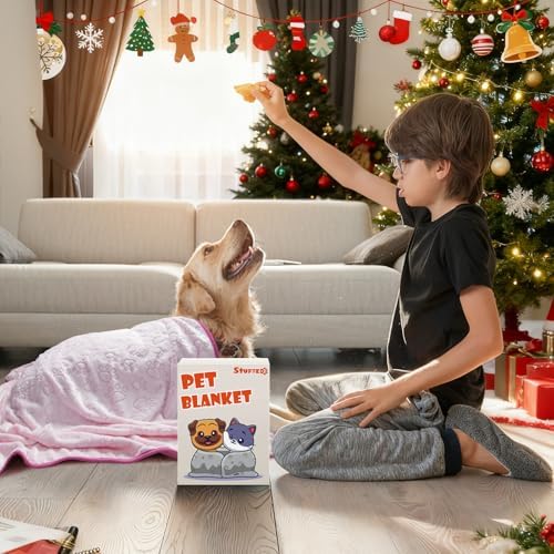 Stuffed Premium Soft Dog Blanket, Flannel Pink Stuff Cute Paw Print, 43 * 66 inches, Cat Blanket Puppy Supplies Dog Products Stuff Essentials - Image 5