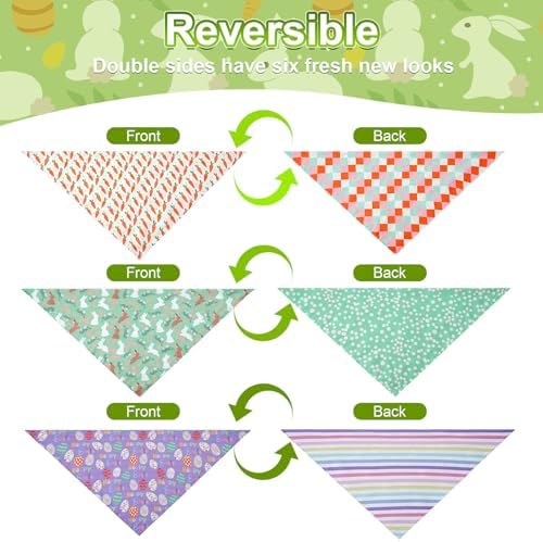 Easter Dog Bandanas Large 3PCS, 6 Pattern Scarf for Boy and Girl - Image 7
