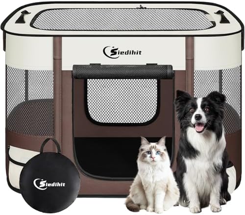 Siedihit 31" Dog Playpen,Cat Puppy Pen, Pet Portable Crate Indoor Outdoor by Siedihit