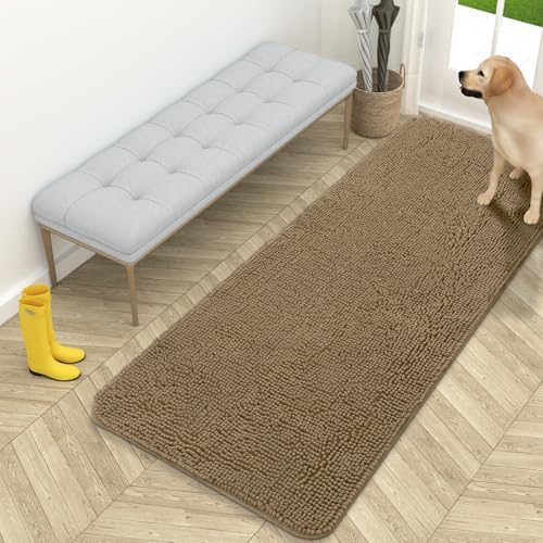 OLANLY Dog Door Mat for Muddy Paws 59x24, Super Absorbent Chenille Mud Mat by OLANLY
