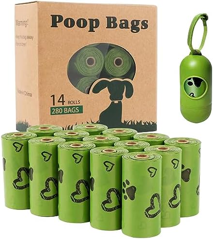 Dog Poop Bags Rolls with Dispenser Extra Thick Leak Proof 280Ct Scented by Yingdelai