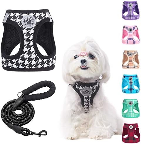 BEAUTYZOO Small Dog Harness and Leash Set,No Pull Puppy Pet Vest- Black XXS by BEAUTYZOO