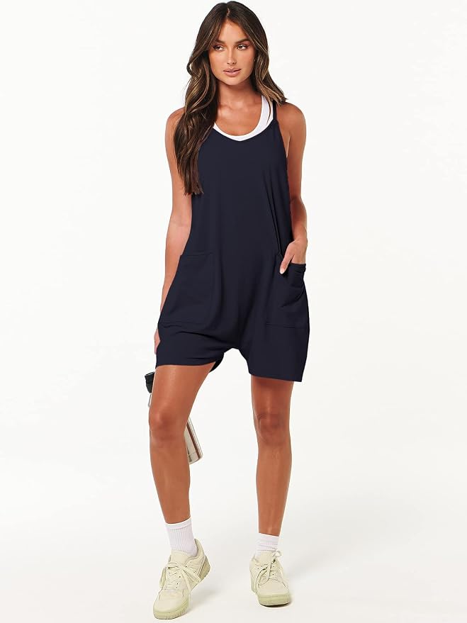 ANRABESS Womens Rompers Summer Casual Loose Sleeveless Overalls Spaghetti Strap Shorts Jumpsuit 2026 Beach Vacation Clothes - Image 7