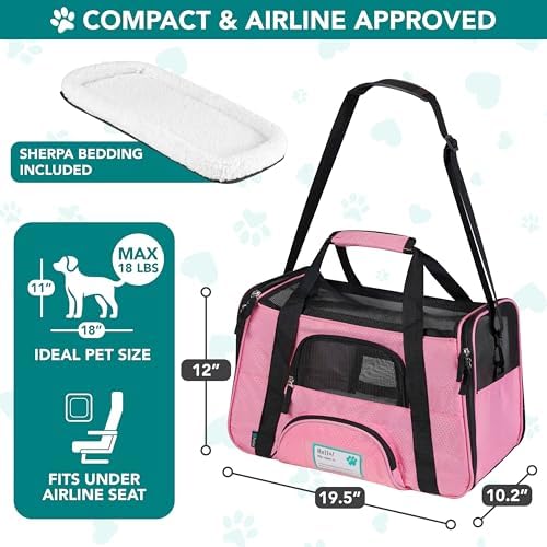 PetAmi Airline Approved Pet Carrier for Cats & Small Dogs, Large, Pink - Image 2