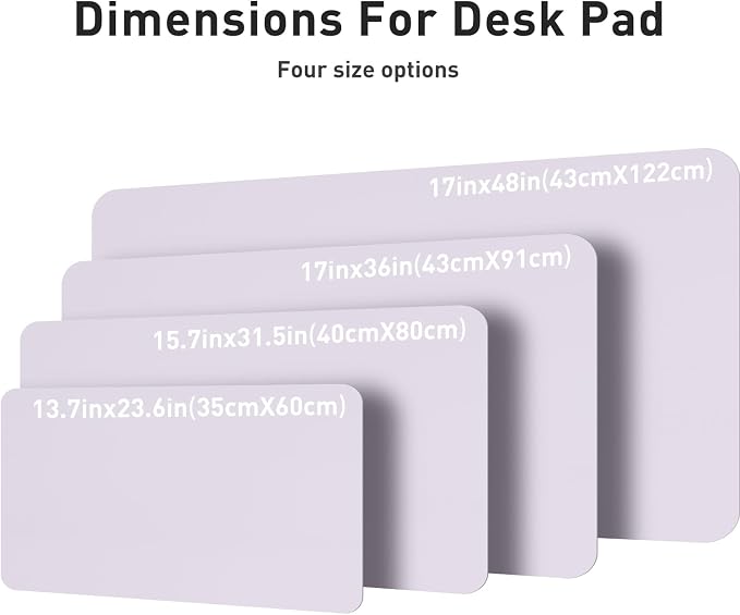 Aothia Large PU Leather Desk Pad Protector - Non-Slip Mouse Pad & Writing Mat for Office/Home, Waterproof, Easy to Clean (31.5"x15.7", Soft Lavender) - Image 5