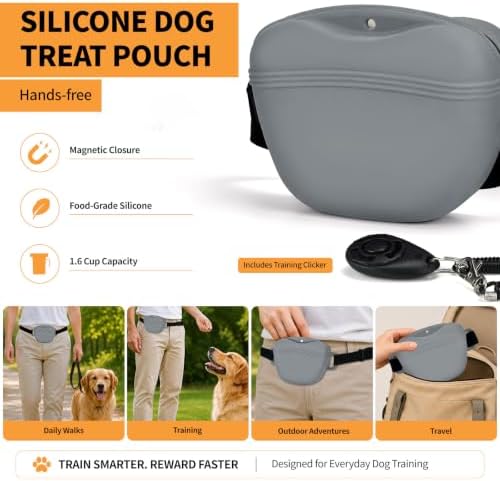 Silicone Dog Treat Pouch with Training Clicker - Image 2