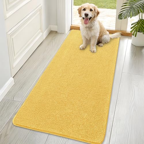 OLANLY Dog Door Mat for Muddy Paws 70x35, Super Absorbent Chenille Mud Mat by OLANLY