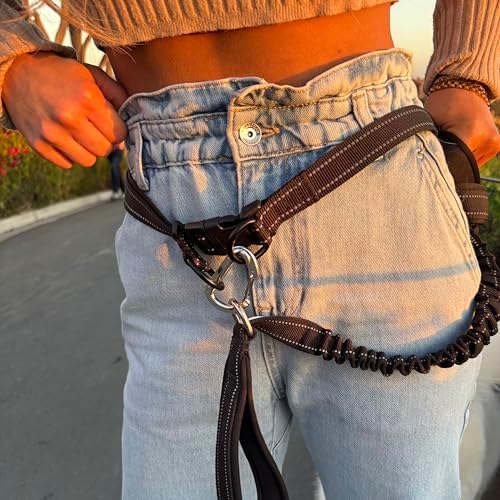 Shed Defender Hands Free Dog Leash Belt - Seen on Shark Tank - Attaches to All Leashes, Hands-Free Waist Leash for Walking, Running, Hiking, Adjustable one Size fits All, Designed in USA (Black) - Image 2
